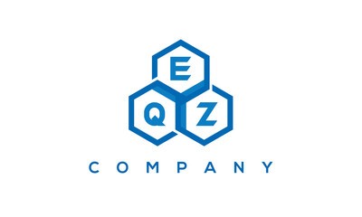 EQZ three letters creative polygon hexagon logo