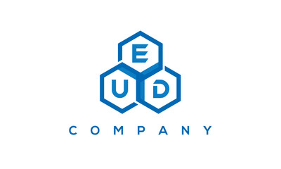 EUD three letters creative polygon hexagon logo