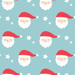 Cute cartoon Santa Claus seamless pattern art