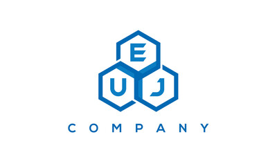 EUJ three letters creative polygon hexagon logo