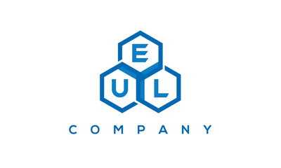 EUL three letters creative polygon hexagon logo