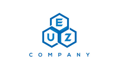 EUZ three letters creative polygon hexagon logo