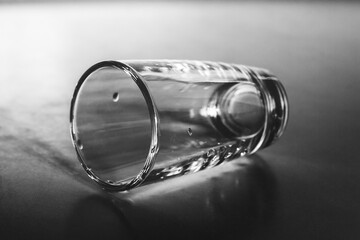 empty glass concept alcoholism black and white photography