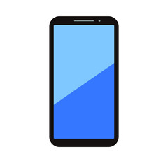 smartphone with blue screen isolated on white background. eps10