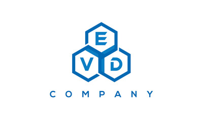 EVD three letters creative polygon hexagon logo