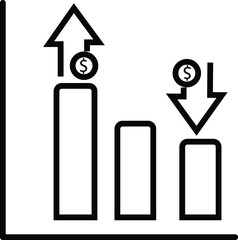 Modern reduction line icon. Premium pictogram isolated on a white background. Vector illustration. Stroke high quality symbol. Decrease icon in modern line style.