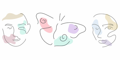 a set of abstract silhouettes