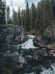 waterfall in the mountains