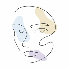 abstract silhouette of a female face