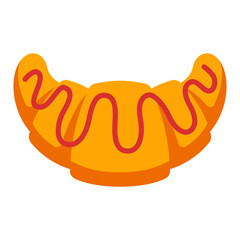 Illustration of croissant. Breakfast icon. Food item for menu restaurants and shops.