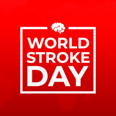 world stroke day 29 october, modern creative banner, sign, design concept, social media post, template with brain icon. 