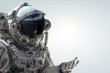 Astronaut at spacewalk . Mixed media
