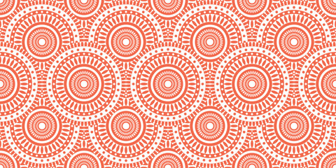 Repeat ethnic Easter circle pattern, seamless pattern