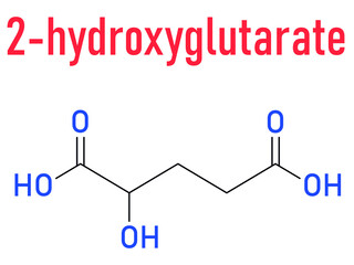 2-hydroxyglutarate molecule. Skeletal chemical formula.