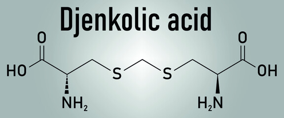 Djenkolic acid molecule. Toxic amino acid found in djenkol beans. Skeletal formula.