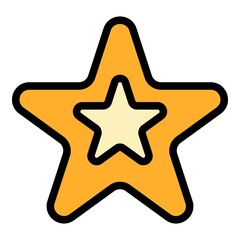 Star cash back icon. Outline star cash back vector icon color flat isolated