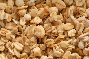 Detailed and large close up shot of cereal.