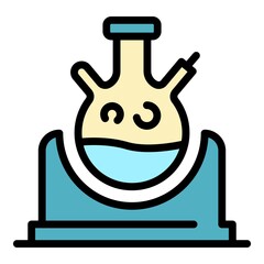 Chemical experiment icon. Outline chemical experiment vector icon color flat isolated