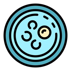 Chemical experiment top view icon. Outline chemical experiment top view vector icon color flat isolated