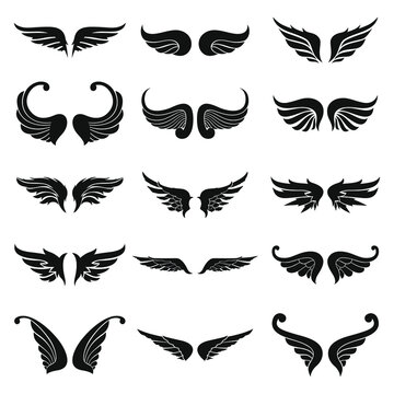 Vector logo of bird and angel wings with various shapes to complete your design