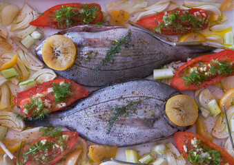 Dorades grises au four