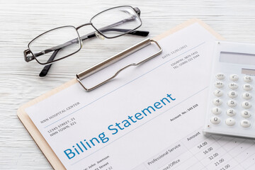 Health care billing statement with calculator