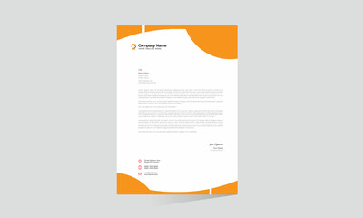Orange colored stylish vector letterhead design