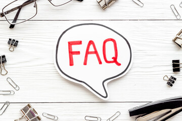 Faq message frequently asked questions. Information helpdesk concept