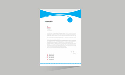 Cyan colored stylish vector letterhead design