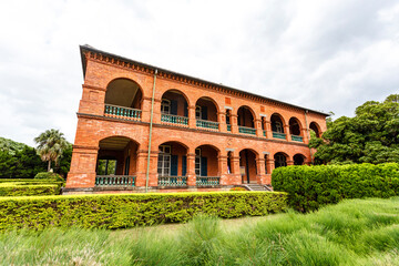 Fototapeta premium Exterior of Fort San Domingo (Fort Anthonio) in Tamsui, New Taipei, Taiwan, Asia