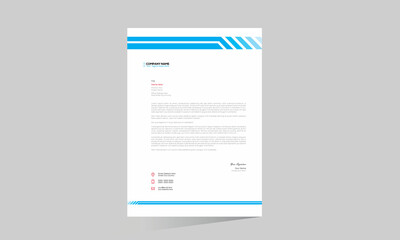 cyan colored vector letterhead design