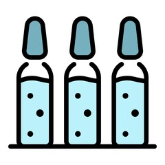 Medical ampules icon. Outline medical ampules vector icon color flat isolated