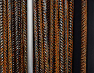 Close-up photo of rusty iron sticks