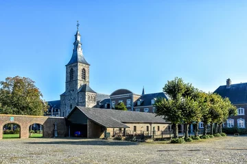 Fototapeten View of the abbey church of Rolduc, Kerkrade. Netherlands, Holland, Europe © Gina