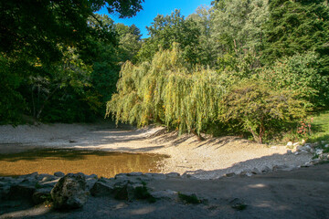 Fototapeta premium A landscape of a park next to the Smolenice Castle. A famous, one of the most touristic visited place on Slovakia. 
