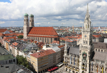 Fototapeta na wymiar Panorama of Munich City from above
