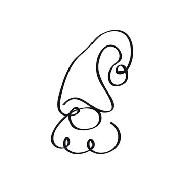 Line art  vector icon christmas dwarf. Calendaricon.  Web flat icon. Black line icons. Symbol, logo illustration.