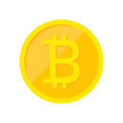 Golden bitcoin. BTC. Mining cryptocurrency. Banner on the theme of digital money. Vector illustration