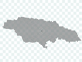 Fototapeta premium Abstract black map of Jamaica - planet dots planet, isolated on transparent background.Vector eps 10