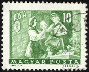 Postage stamps of the Hungary. Stamp printed in the Hungary. Stamp printed by Hungary.