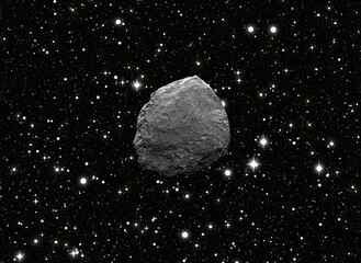 large meteorite flying in space against the background of the stars