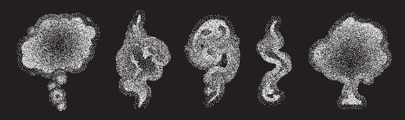Fototapeta premium Aerosol Dust or Bacteria Growth. Petri Dishes Experiment Isolated on Black Background.