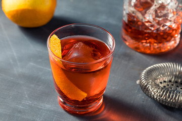 Boozy Cold Mezcal Negroni Cocktail