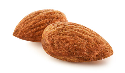 Almonds isolated on white background  