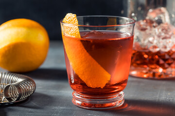 Boozy Cold Mezcal Negroni Cocktail