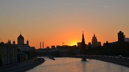 Moscow in the rays of an autumn sunset.