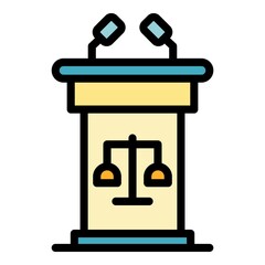 Trial stand icon. Outline trial stand vector icon color flat isolated