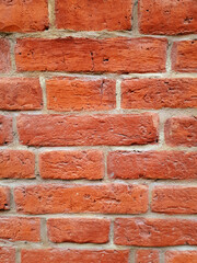 Old red brick wall background