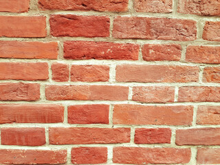 Old red brick wall background