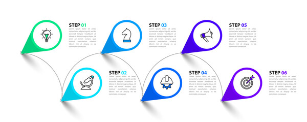 Infographic design template. Creative concept with 6 steps